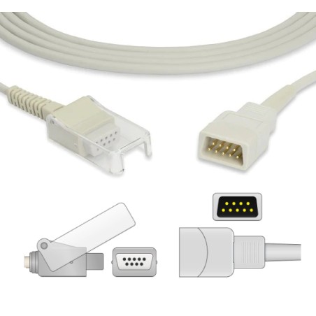 Reusable SpO2 Adapter, BCI DB9, extension cable, 2.2 m
