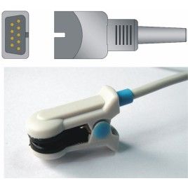 Czujnik SPO2 wielokrotnego użytku - klips na ucho, dla dorosłych, typu Nellcor, długość 1.1 m.
