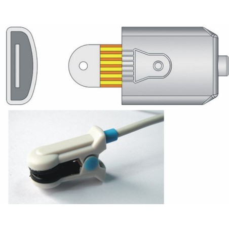 Czujnik SPO2 wielokrotnego użytku - klips na ucho, dla dorosłych, typu M tech, długość 1.1 m.