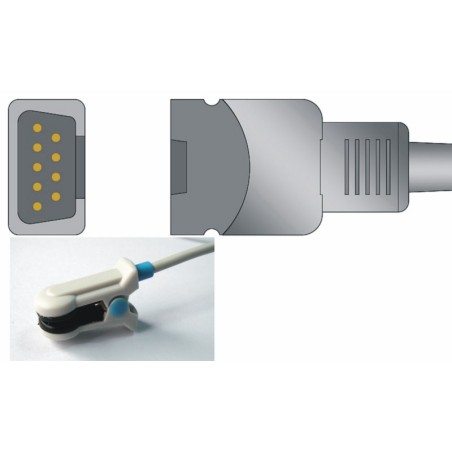 Czujnik SPO2 wielokrotnego użytku - klips na ucho, dla dorosłych, typu Novametrix, długość 1.1 m.