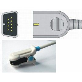 Czujnik SPO2 wielokrotnego użytku - klips na ucho, dla dorosłych, typu Nikon Kohden, długość 1.5m.