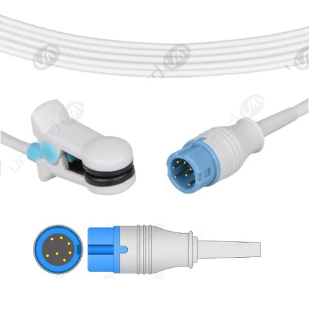 Czujnik SPO2 wielokrotnego użytku - klips na ucho, dla dorosłych, typu EDAN długość 3 m.