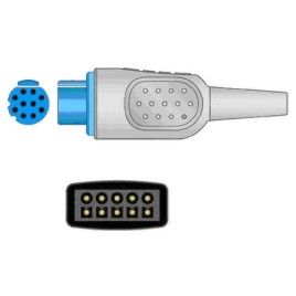 Reusable ECG Trunk Cable, Type Datex Cardiocap, 5 Leads, 10 Pin Plug