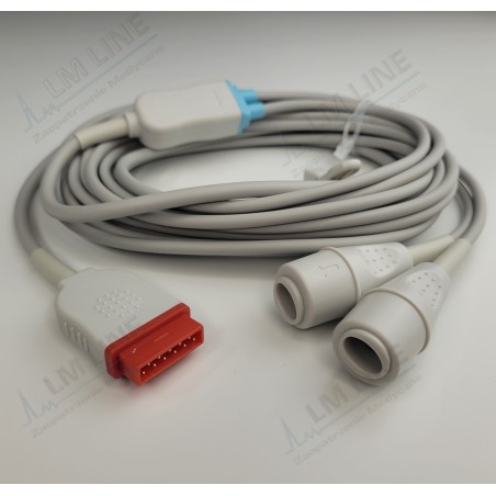 Kabel IBP do przetworników EDWARDS, na 2 przetworniki do kardiomonitorów GE, odpowiedni do 2021197-003