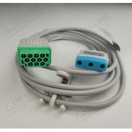 Reusable ECG Trunk Cable, Type GE Marquette, 3 Leads, 11 Pin Plug