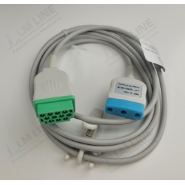 Reusable ECG Trunk Cable, Type GE Marquette, 3 Leads, 11 Pin Plug