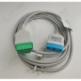Wielorazowy kabel EKG - główny, 3 odpr, wtyk 11 pin, typu GE Marquette.
