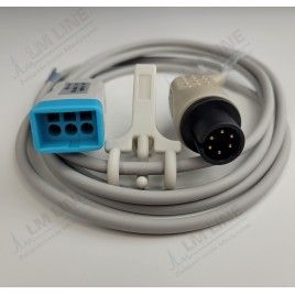 Reusable ECG Trunk Cable, Type Critikon Dinamap, 3 Leads, 6 Pin Plug