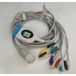 Wielorazowy kabel EKG - kompletny, 10 odprowadzeń, wtyk 16 pin, typu Kenz, klamra.