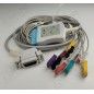 Wielorazowy kabel EKG - kompletny, 10 odprowadzeń, wtyk 15 pin, typu Hellige, klamra, z rezystorem.
