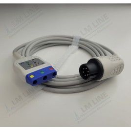 Wielorazowy kabel EKG - główny, na 3 odpr. typu DIN, wtyk 6 pin, do IVY Biomedical
