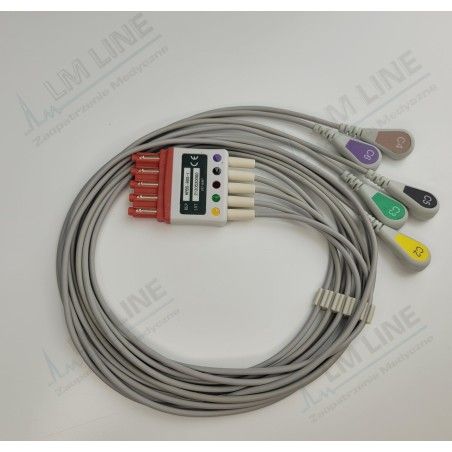 Hp/Philips Compatible Reusable ECG Lead Wire 0,9m 5 leads snap