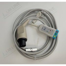 Wielorazowy kabel EKG - główny, 3 odpr, wtyk 6 pin, typu COMEN STAR