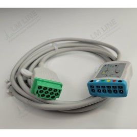 Wielorazowy kabel EKG - główny, 6 odpr., wtyk 11 pin, typu GE Marquette.