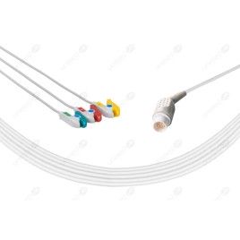 Wielorazowy kabel EKG - kompletny, 3 odprowadzeniowy, wtyk 10 pin, typu Mennen, klamra.