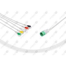 Wielorazowy kabel EKG - kompletny, 5 odprowadzeniowy, wtyk 17 pin, typu Spacelabs, zatrzask.