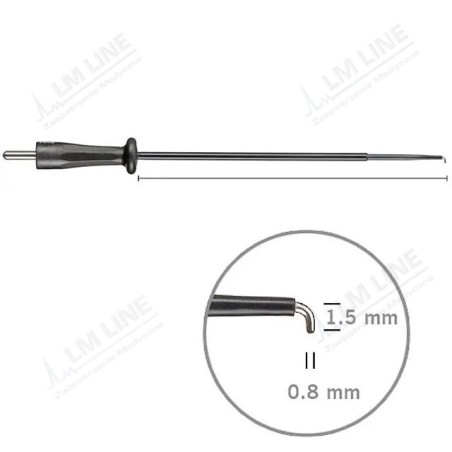 Artroskopowa elektroda nożowa, zagięta 90 stopni, igłowa 1,5 x 0.8 mm.