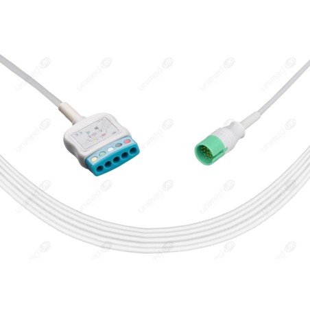 Wielorazowy kabel EKG - główny, 5 odpr, wtyk 17 pin, typu Spacelabs.