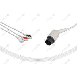 Wielorazowy kabel EKG - kompletny, 3 odprowadzeniowy, wtyk 11 pin, typu Nihon Kohden, zatrzask.