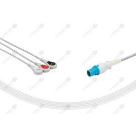 Wielorazowy kabel EKG - kompletny, 3 odprowadzeniowy, wtyk 7 pin, typu Siemens, zatrzask.