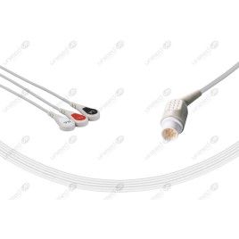 Wielorazowy kabel EKG - kompletny, 3 odprowadzeniowy, wtyk 10 pin, typu Mennen, klamra.