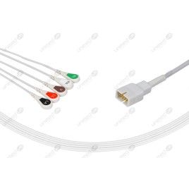 Wielorazowy kabel EKG - kompletny, 5 odprowadzeniowy, wtyk 9 pin, typu MEK, zatrzask .
