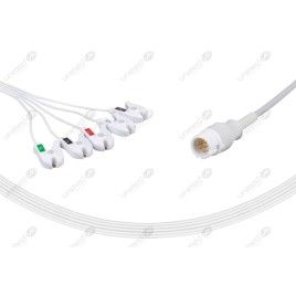 Jednorazowy kabel EKG - kompletny, 5 odprowadzeń, wtyk 12 pin, typu HP/Philips, klamra.
