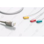 Wielorazowy kabel EKG - kompletny, 3 odprowadzeniowy, wtyk 8 pin, typu Philips/HP, klamra.