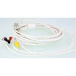 Wielorazowy kabel EKG - kompletny, 3 odprowadzeniowy, wtyk 6 pin, typu Colin, klamra.