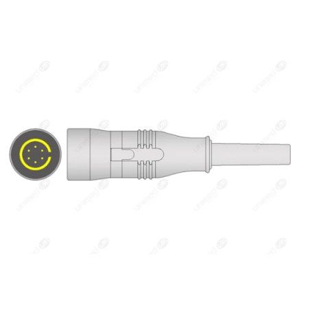 Wielorazowy kabel EKG - kompletny, 3 odprowadzeniowy, wtyk 6 pin, typu Colin, klamra.