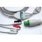 Wielorazowy kabel EKG - kompletny, 3 odprowadzeniowy, wtyk 12 pin, typu Biolight AnyView, klamra .