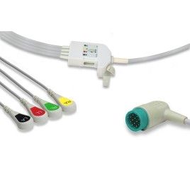 Wielorazowy kabel EKG - główny z 4 odprowadzeniami kończynowymi, wtyk 12 pin, typu Lifepak, nowa wersja, odpowiedni do...