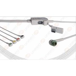Wielorazowy kabel EKG - kompletny, 4 odprowadzeniowy, typu Schiller DEFIGARD Touch 7, PHYSIOGARD Touch 7, ARGUS PRO LifeCare...