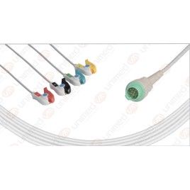 Wielorazowy kabel EKG - kompletny, 4 odprowadzeniowy, wtyk 12 pin, typu Schiller DEFIGARD 4000/5000, klamra, odpowiedni do...