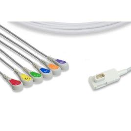 Wielorazowy kabel EKG - komplet 6 odprowadzeń podsercowych, typu Lifepak, nowa wersja, odpowiedni do 11111-000023