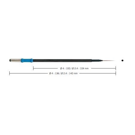 Elektroda igłowa, prosta, 136 mm, izolowany trzonek 4 mm