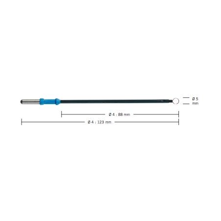 Elektroda pętlowa, drutowa, prosta, średnica 5 mm, 123 mm, izolowany trzonek 4 mm