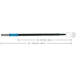 Elektroda pętlowa, drutowa, prosta, średnica 10 mm, 128 mm, izolowany trzonek 4 mm