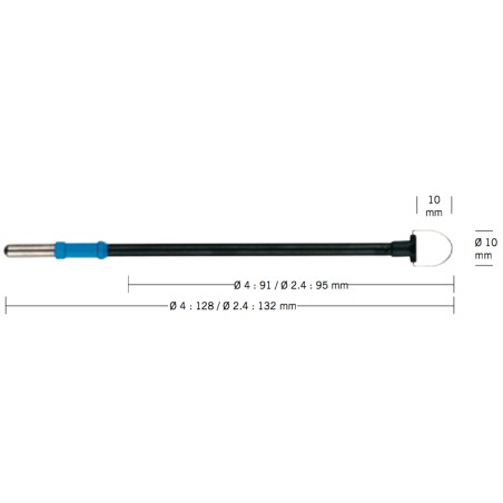 Elektroda pętlowa, 10 x 10 mm, 128 mm, izolowany trzonek