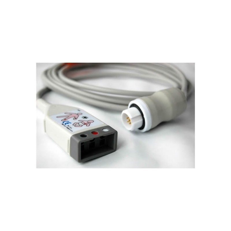Wielorazowy kabel EKG - główny, 3 odpr, wtyk 12 pin, typu Philips/Hp.