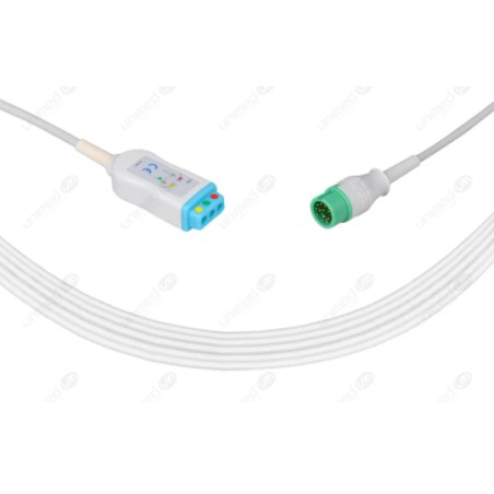 Wielorazowy kabel EKG - główny, 3 odpr, wtyk 12 pin, typu Mindray.