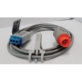 Wielorazowy kabel EKG - główny, 3 odpr, wtyk 12 pin, z rezystorem, typu Emtel FX 3000.