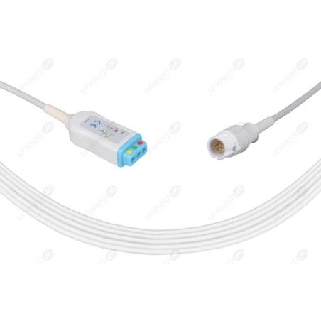 Wielorazowy kabel EKG - główny,3 odpr, wtyk 12 pin, typu Philips / Hp.