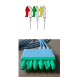 Drager Compatible Reusable ECG Lead Wire - IEC 3 lead grabber 0,9m