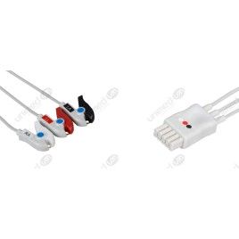 Datascope Compatible Reusable ECG Lead Wire 3 leads Grabber 0,9m