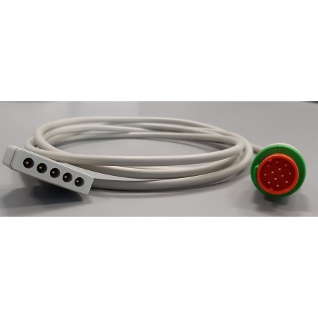 Kabel główny EKG do kardiomonitora Emtel FX3000 na 5 odprowadzeń DIN, oryginalny
