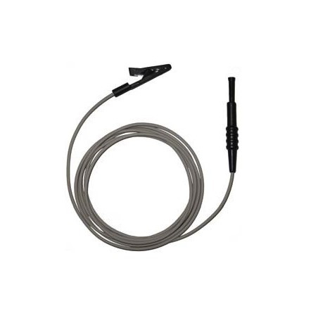 Wielorazowy kabel łączący elektrody mostkowe EEG, dł. 1.0m, końcówki: krokodylki i wtyk na 2 mm