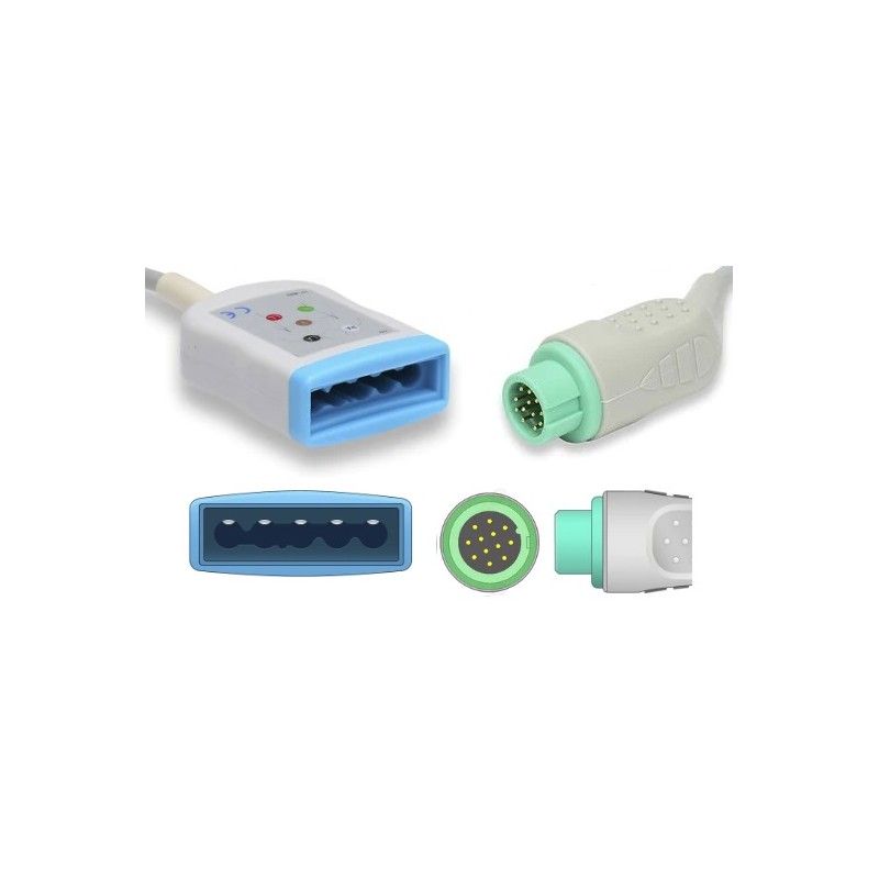 Wielorazowy kabel EKG - główny, 5 odpr typu HP, wtyk 12 pin, typu BIOLIGHT A2E/A3/A5/A6/A8 oraz Q3/Q5/Q7