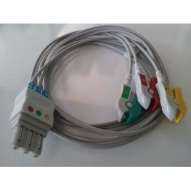 Hp/Philips Compatible Reusable ECG Lead Wire - IEC 3 lead grabber 0,9m