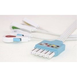 Disposable ECG, 5-lead shielded Ribbon cable, HP/Philips type, snap, 0,9 